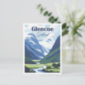 Glencoe Scotland Artwork Travel Place illustratie Briefkaart (Staand voorkant)