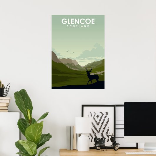 Glencoe Scotland National Park Travel Poster (Thuiskantoor)