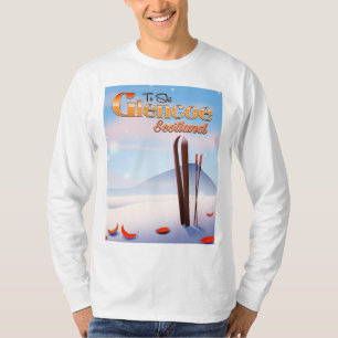 Glencoe Scotland ski poster T-shirt