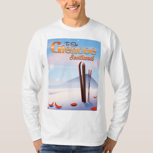 Glencoe Scotland ski poster T-shirt (Voorkant)