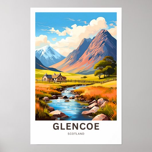 Glencoe Scotland Travel Print (Voorkant)