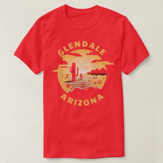 Glendale Arizona woestijnillustratie Souve T-shirt (Design voorkant)