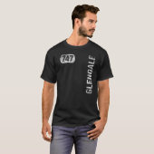 Glendale California 747 Area Code Retro T-shirt (Voorkant volledig)
