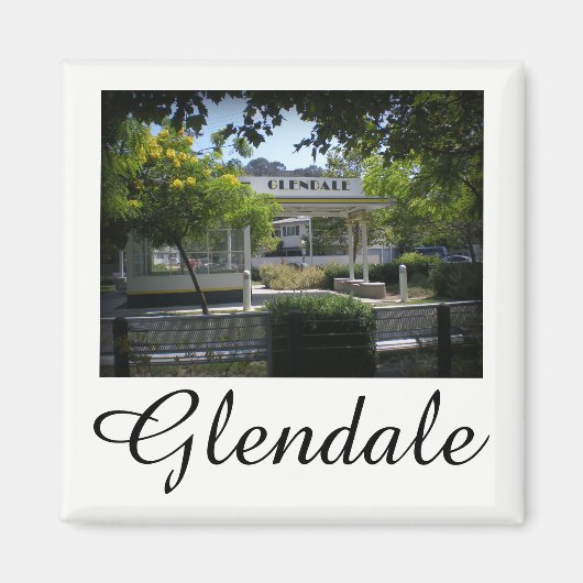 Glendale, California Adams Square Gas Station Magneet (Voorkant)