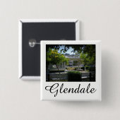 Glendale, California Adams Square Gas Station Vierkante Button 5,1 Cm (Voorkant /achterkant)