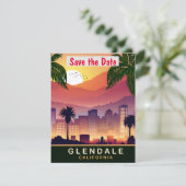 Glendale California Silhouette Trouw Uitnodiging (Staand voorkant)