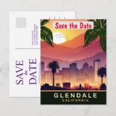 Glendale, Californië, Reis Briefkaart, Save The Date (Voorkant / Achterkant)