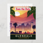 Glendale, Californië, Reisansichtkaart,  Save The Date (Voorkant / Achterkant)