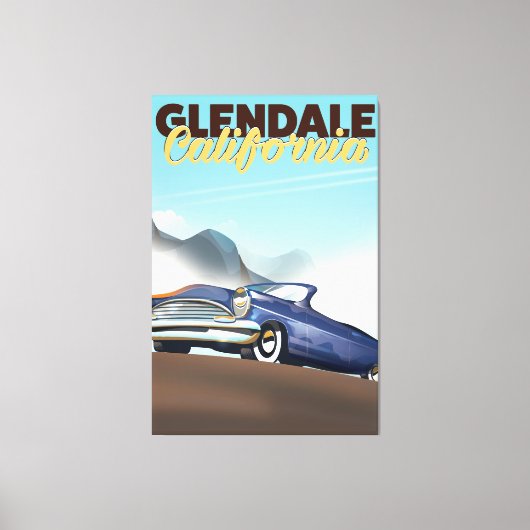 Glendale, Californië reisposter Canvas Afdruk (Voorkant)