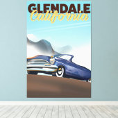 Glendale, Californië reisposter Canvas Afdruk (Insitu (Houten vloer))