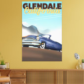 Glendale, Californië reisposter Canvas Afdruk (Insitu (Woonkamer))