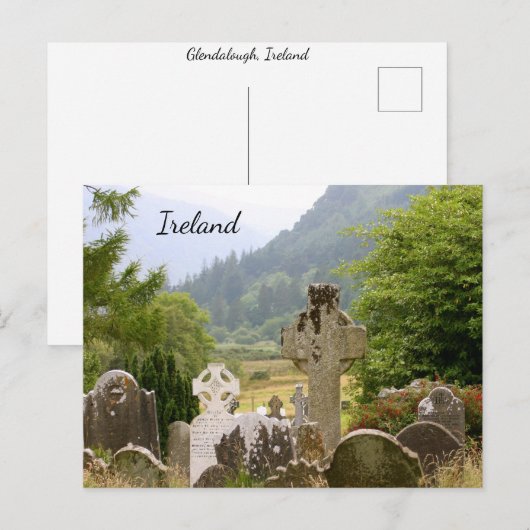 Glendalough Graveyard Ierland Briefkaart (Voorkant / Achterkant)