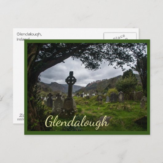 Glendalough (Keltisch kruis) met tekst Briefkaart (Voorkant / Achterkant)
