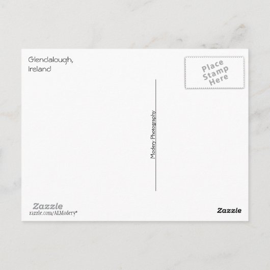 Glendalough (Keltisch kruis) met tekst Briefkaart (Achterkant)
