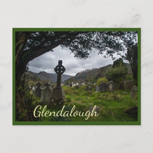 Glendalough (Keltisch kruis) met tekst Briefkaart (Voorkant)