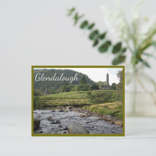 Glendalough Ruins met tekst Briefkaart (Staand voorkant)