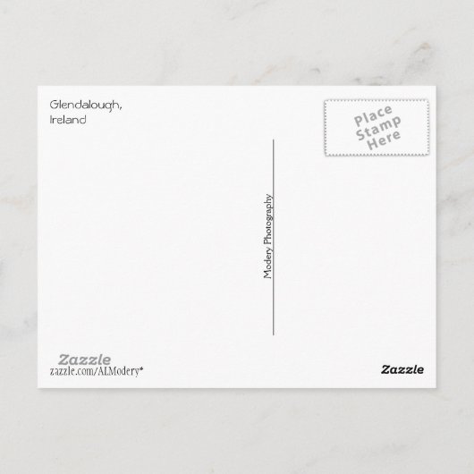 Glendalough Ruins met tekst Briefkaart (Achterkant)