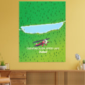 Glendalough Upper Lake Ierland kaart Canvas Afdruk (Insitu (Woonkamer))