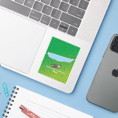 Glendalough Upper Lake Ierland kaart Sticker (Laptop met iPhone)