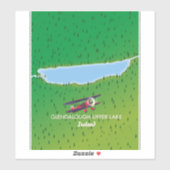 Glendalough Upper Lake Ierland kaart Sticker (Vel)
