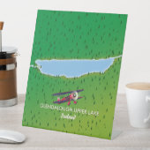 Glendalough Upper Lake Ireland map Magnet Reclamebord Met Voetstuk (Insitu)