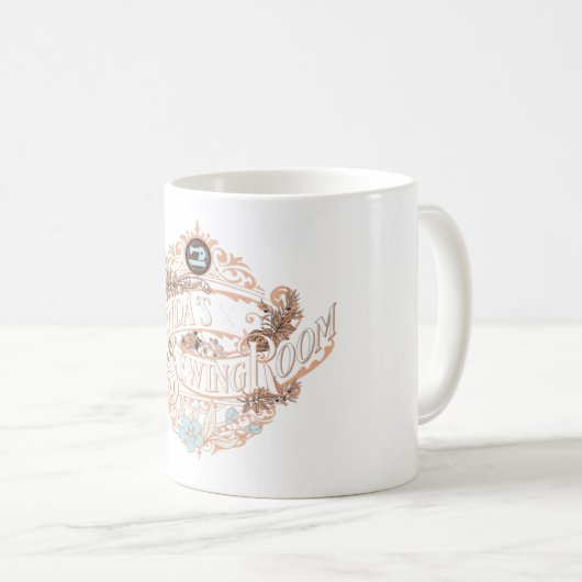 Glenda's Sewing Room T-Shirt Transparent Bkgrnd Koffiemok (Voorkant rechts)