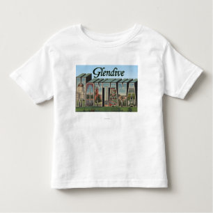 Glendive, Montana - Grote Letter-scènes Kinder Shirts