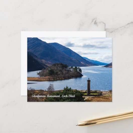 Glenfinnan Monument, Loch Shiel, Schotland Briefkaart (Voorkant / Achterkant in situ)