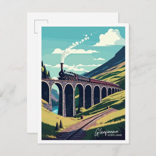 Glenfinnan Scotland Travel  illustratie Briefkaart (Voorkant / Achterkant)
