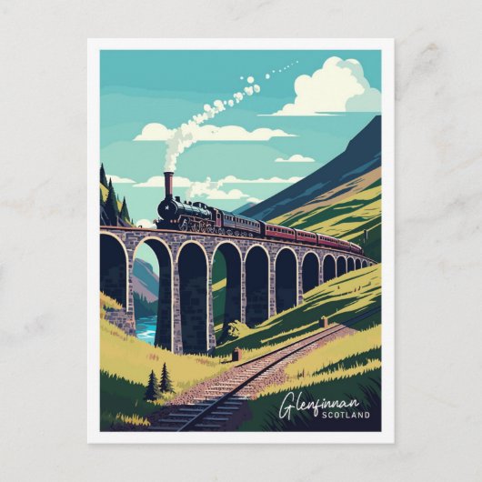 Glenfinnan Scotland Travel illustratie Briefkaart (Voorkant)