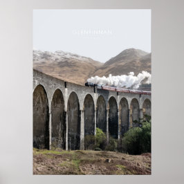 Glenfinnan Viaduct, Scotland Travel Illustration Poster