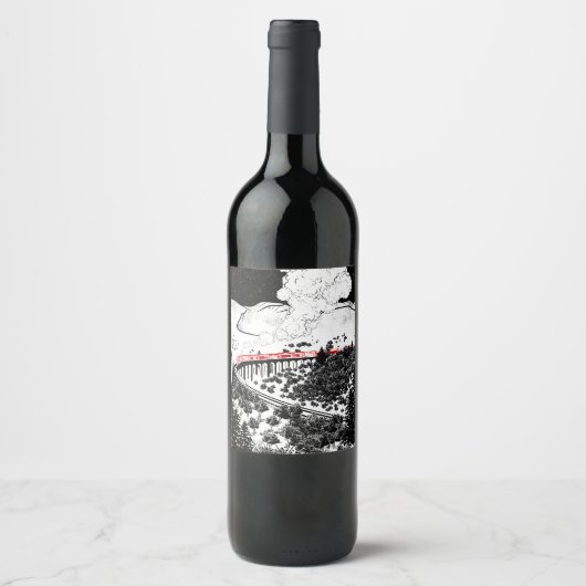 Glenfinnan Viaduct Steam Train Wijn Etiket (Voorkant)