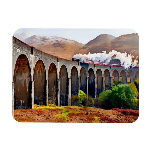 Glenfinnan viaduct stoomtrein magnet magneet (Horizontaal)