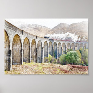 Glenfinnan viaduct stoomtrein poster