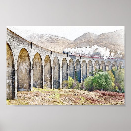 Glenfinnan viaduct stoomtrein poster (Voorkant)