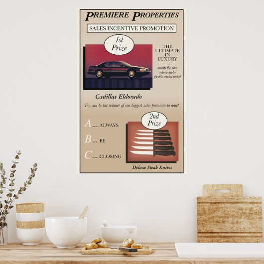 Glengarry Glen Ross Sales Poster (Keuken)