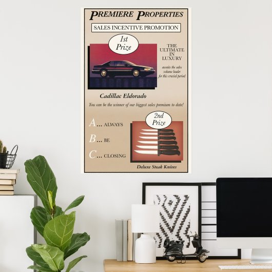 Glengarry Glen Ross Sales Poster (Thuiskantoor)