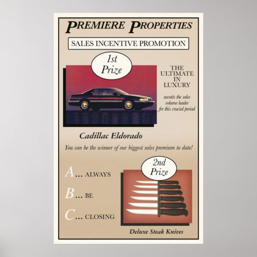 Glengarry Glen Ross Sales Poster (Voorkant)