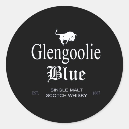 Glengoolie Blue Scotch Whisky Ronde Sticker (Voorkant)