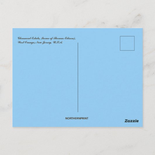 Glenmont Estate Home van Thomas Edison New Jersey Briefkaart (Achterkant)