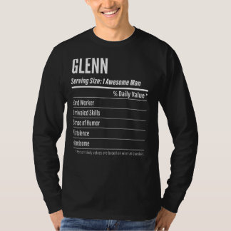 Glenn Serving Size Nutrition Label Calories T-shirt