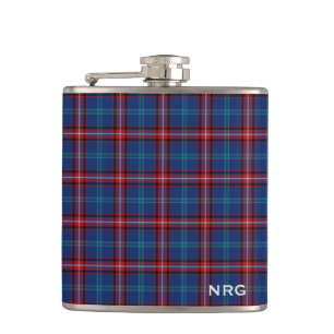 Glenn Tartan Monogram Bright Blue and Red Pset Heupfles