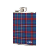 Glenn Tartan Monogram Bright Blue en Red Plaid Heupfles (Links)