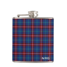 Glenn Tartan Monogram Bright Blue en Red Plaid
