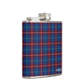 Glenn Tartan Monogram Bright Blue en Red Plaid Heupfles (Rechts)
