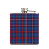 Glenn Tartan Monogram Bright Blue en Red Plaid Heupfles (Achterkant)