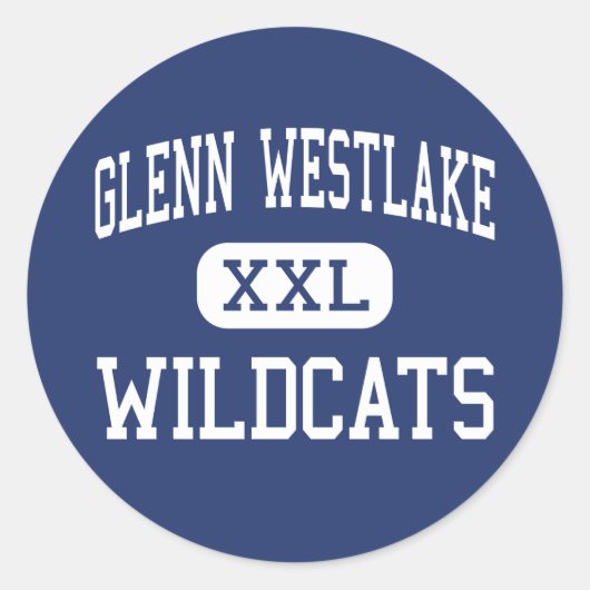 Glenn Westlake Wildcats Midden Lombard Ronde Sticker (Voorkant)