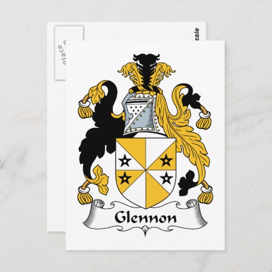 Glennon Family Crest Briefkaart (Voorkant / Achterkant)