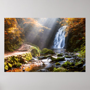 Glenoe Waterfall   County Antrim, Noord-Ierland Poster