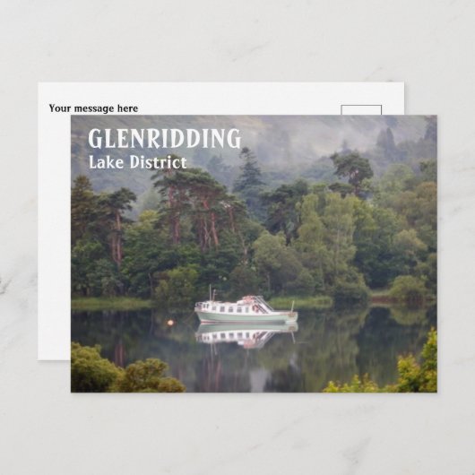 Glenridding, Lake District, Cumbria, Boot op Lake Briefkaart (Voorkant / Achterkant)
